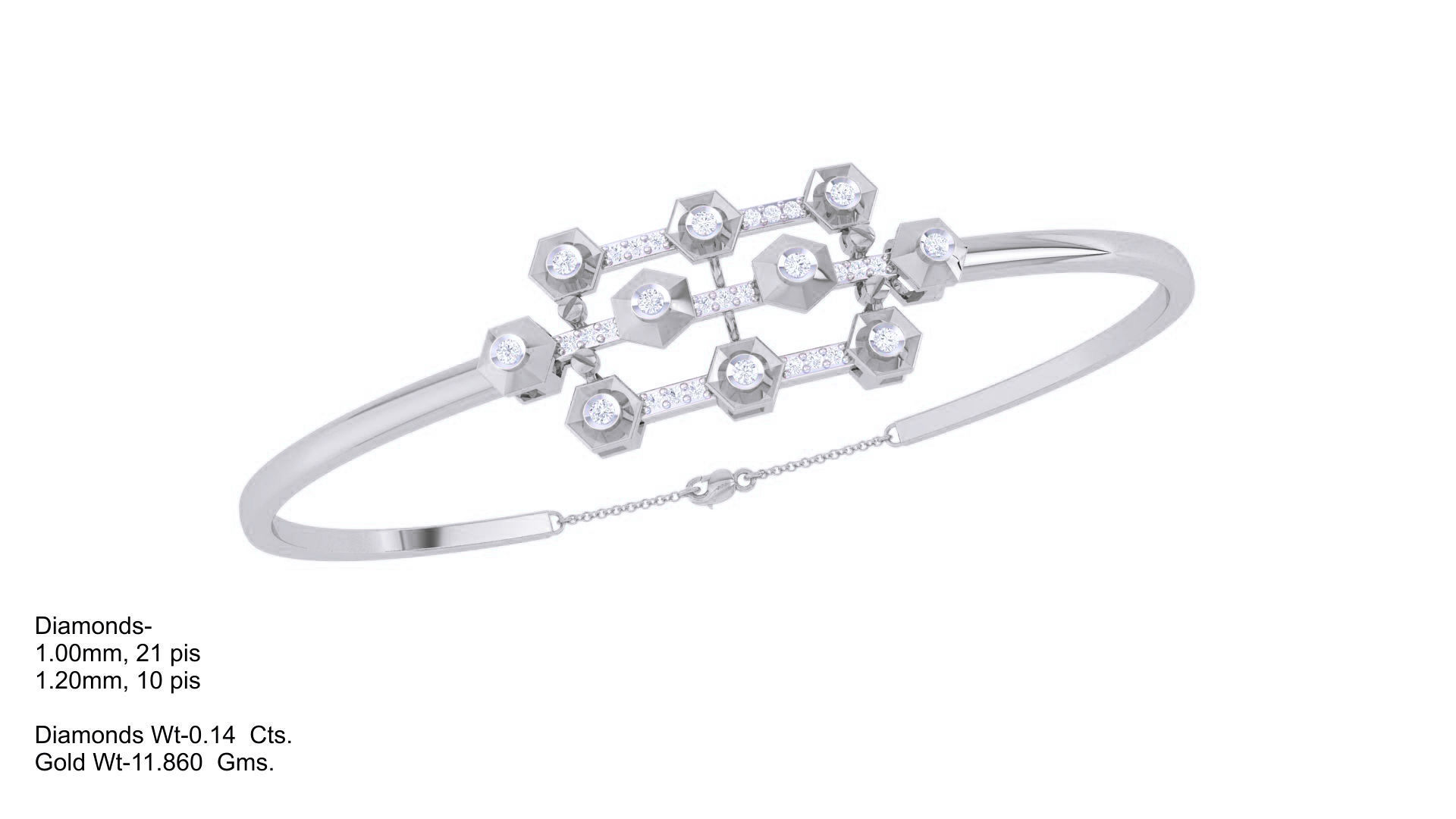 Women Diamond Bracelet 3dm stl obj gltf glb 3mf renders detail 3D print model_3