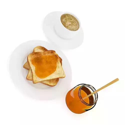 Toast with Honey and Coffee