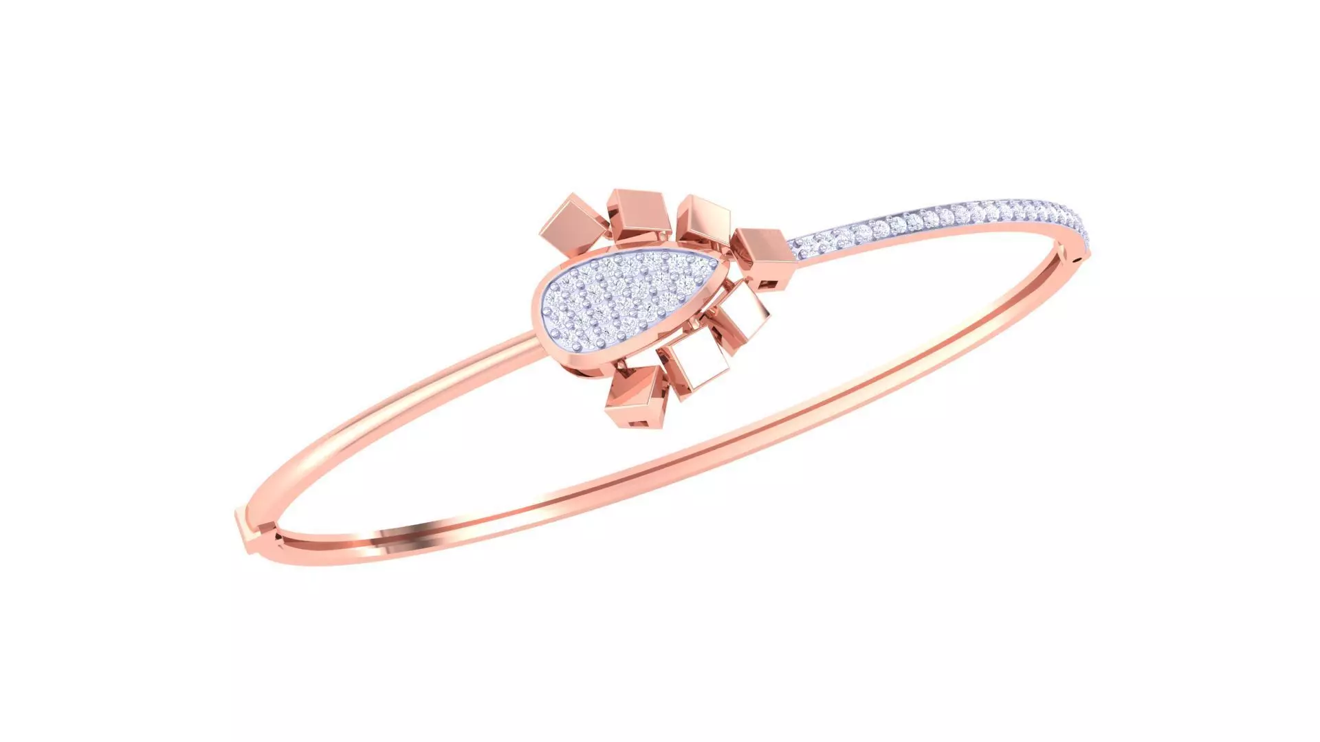 Women Diamond Bracelet 3dm stl obj gltf glb 3mf renders detail 3D print model_0