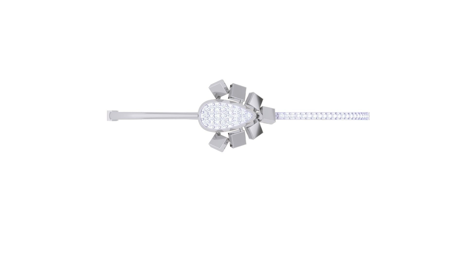 Women Diamond Bracelet 3dm stl obj gltf glb 3mf renders detail 3D print model_9