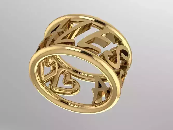 A simply ring name Alessia with hearts