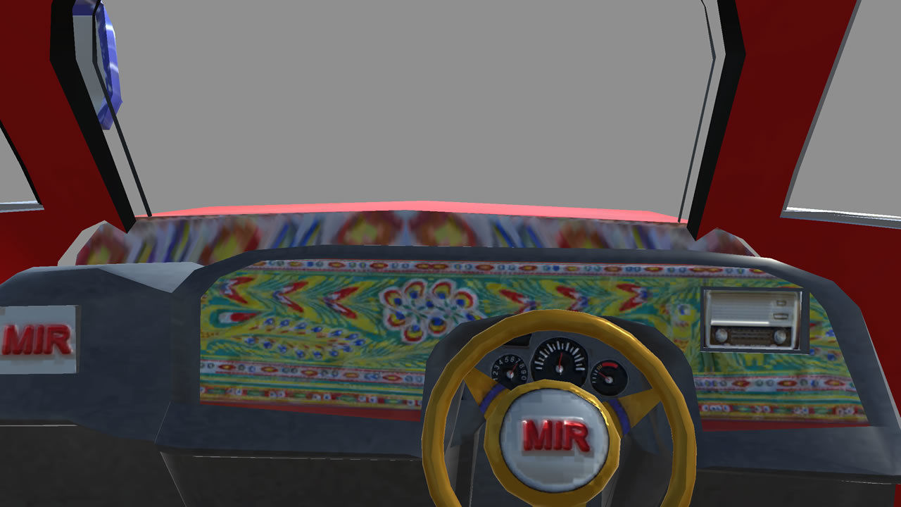 BedFord Bus Pakistani cultural art style Low-poly 3D model_12