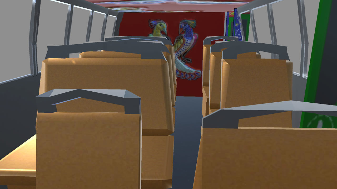 BedFord Bus Pakistani cultural art style Low-poly 3D model_13