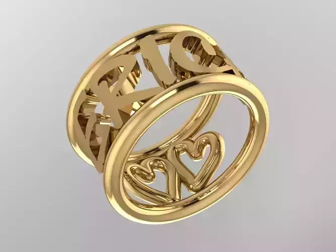 A simply ring name Erica with hearts