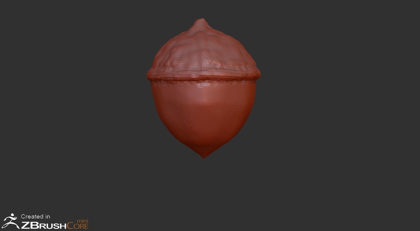 Acorn Low-poly 3D model_4