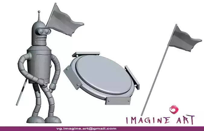 Bender Futurama 3D model