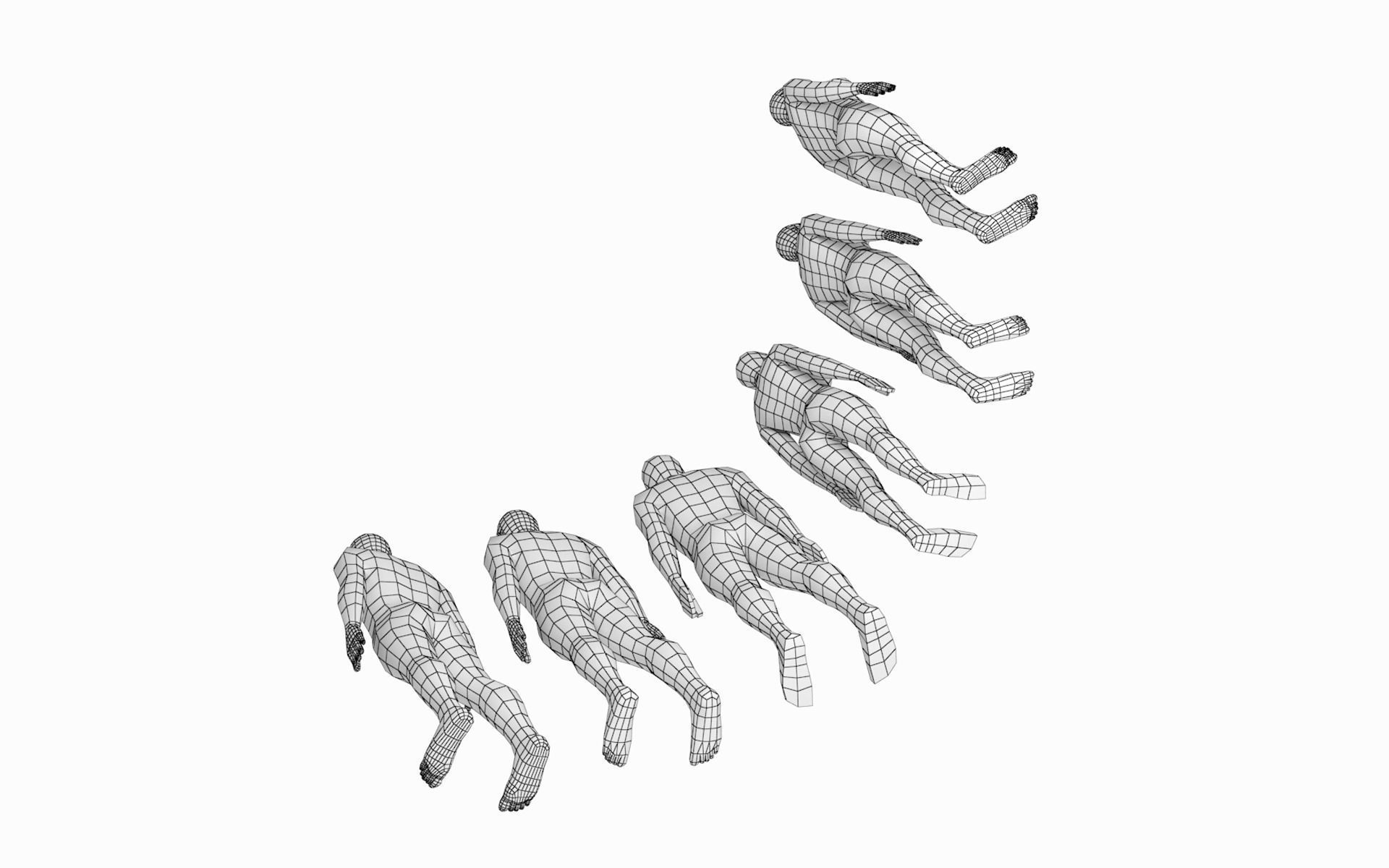 Natural Female and Male in Rest Pose Base Mesh BUNDLE 3D model_5