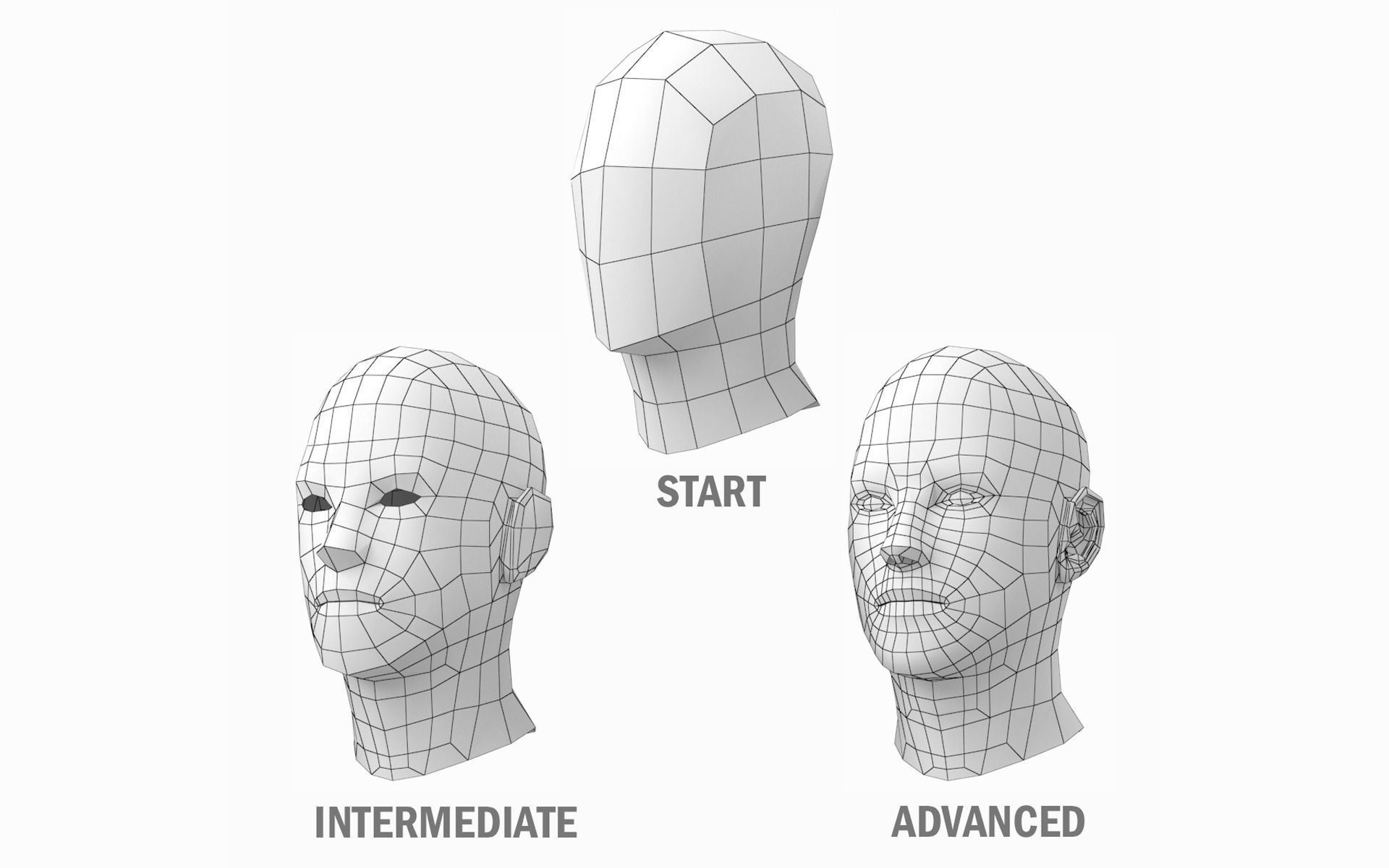 Natural Female and Male in Rest Pose Base Mesh BUNDLE 3D model_21