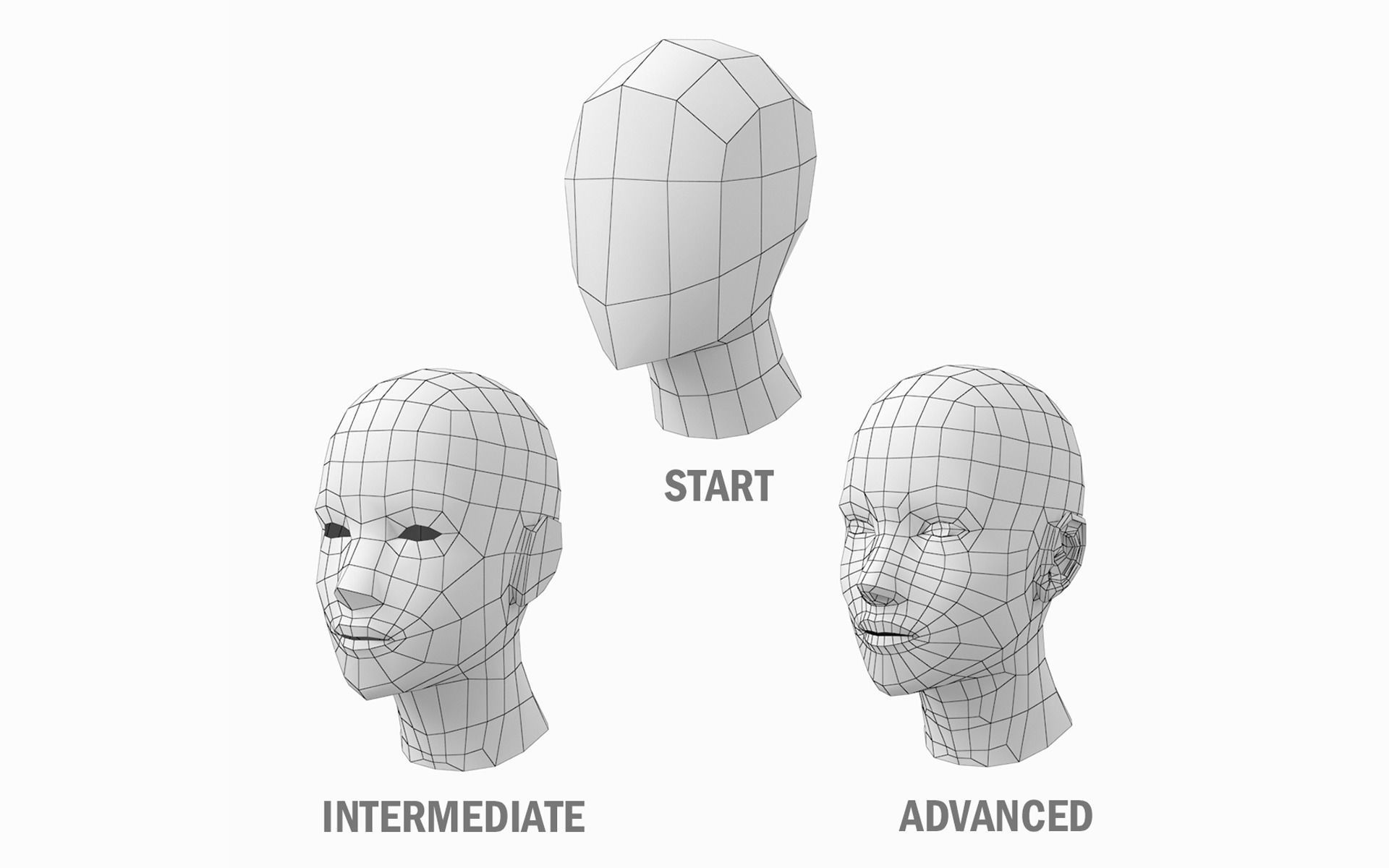 Natural Female and Male in Rest Pose Base Mesh BUNDLE 3D model_17