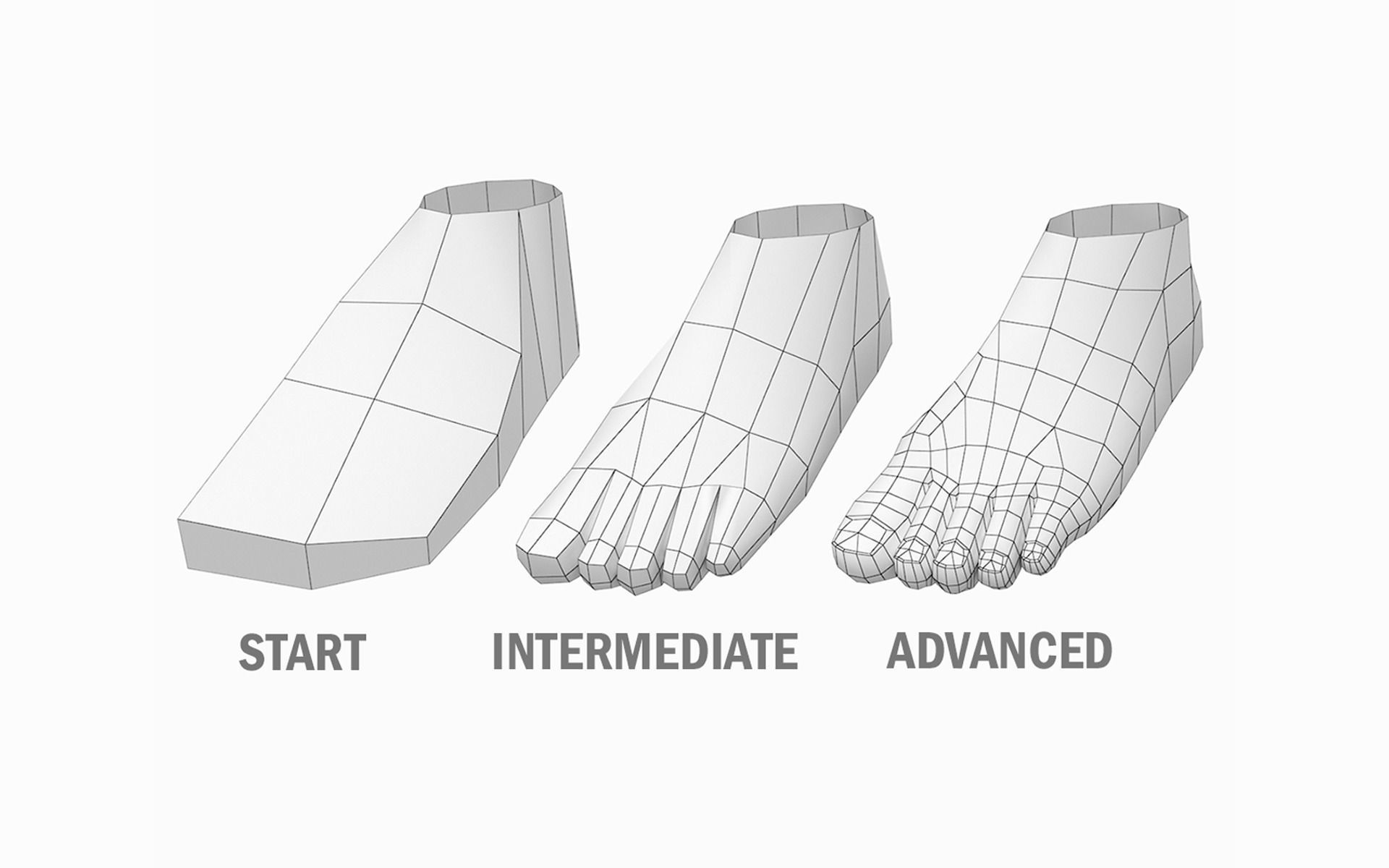 Natural Female and Male in Rest Pose Base Mesh BUNDLE 3D model_19