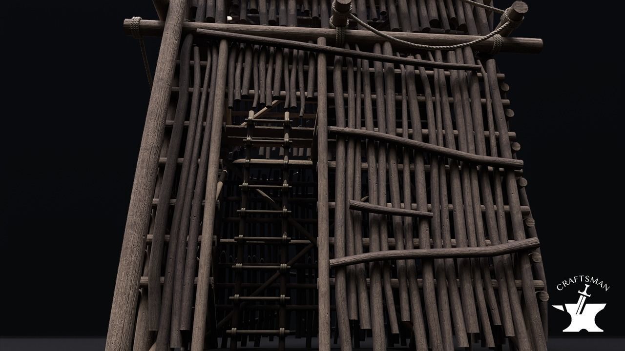 Realistic Medieval Watchtower Low-poly 3D model_8