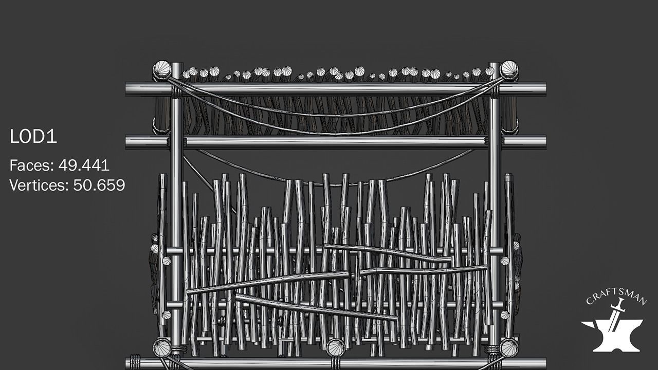 Realistic Medieval Watchtower Low-poly 3D model_13