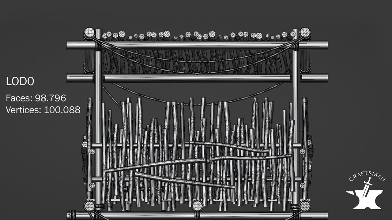 Realistic Medieval Watchtower Low-poly 3D model_12