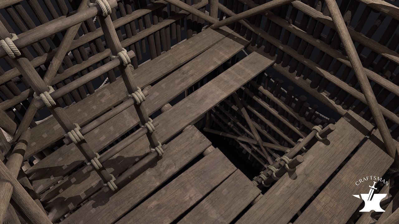 Realistic Medieval Watchtower Low-poly 3D model_10