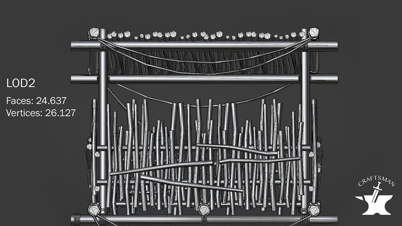 Realistic Medieval Watchtower Low-poly 3D model_14