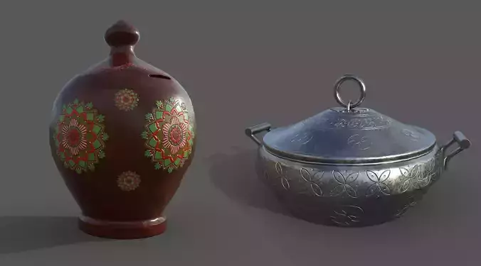 Indian Clay bank and cooking pot