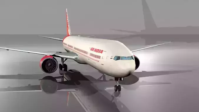 Boeing 777 low polygon Low-poly 3D model Air India