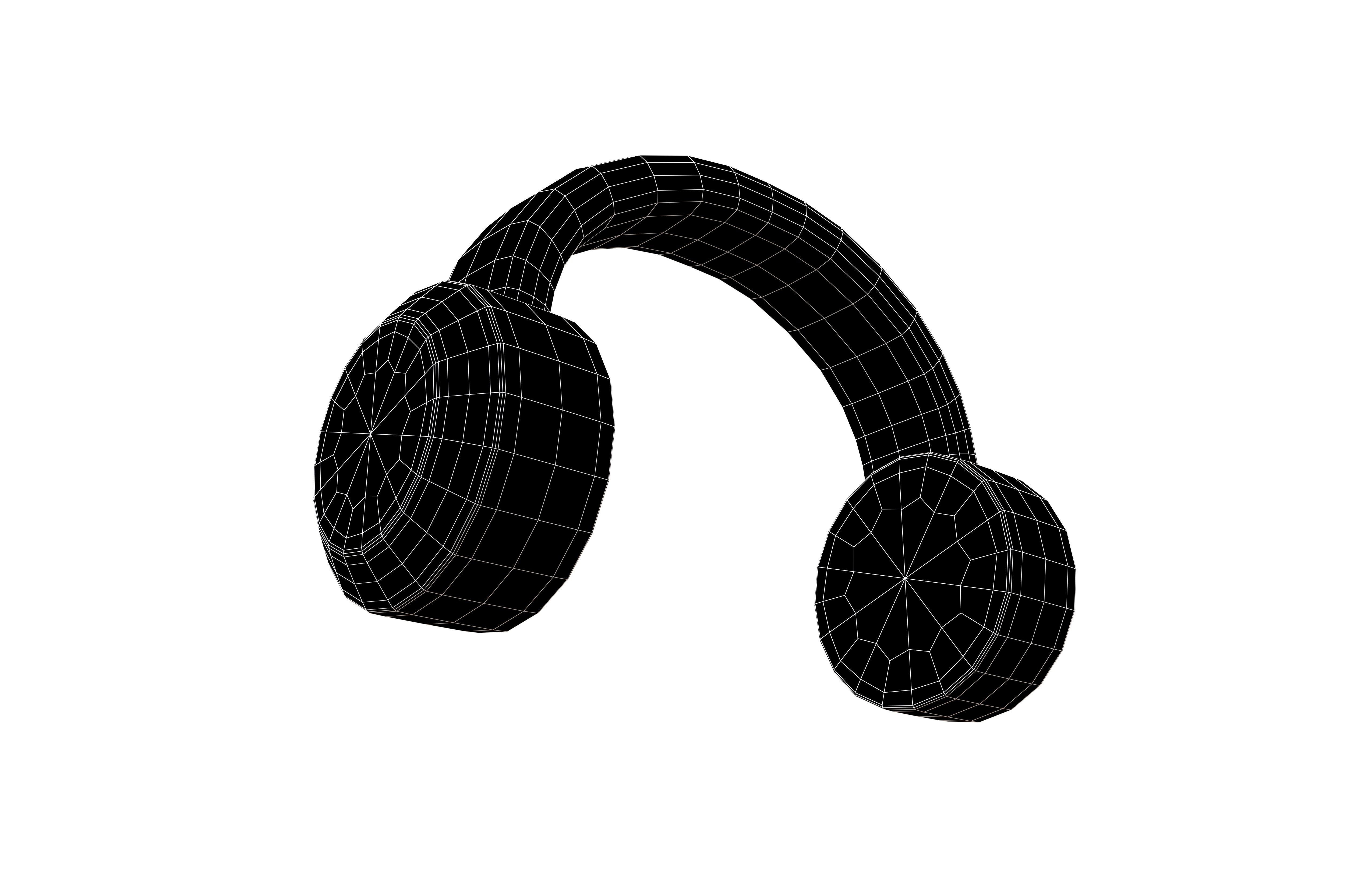 Headphone Icon V2 001 Low-poly 3D model_7