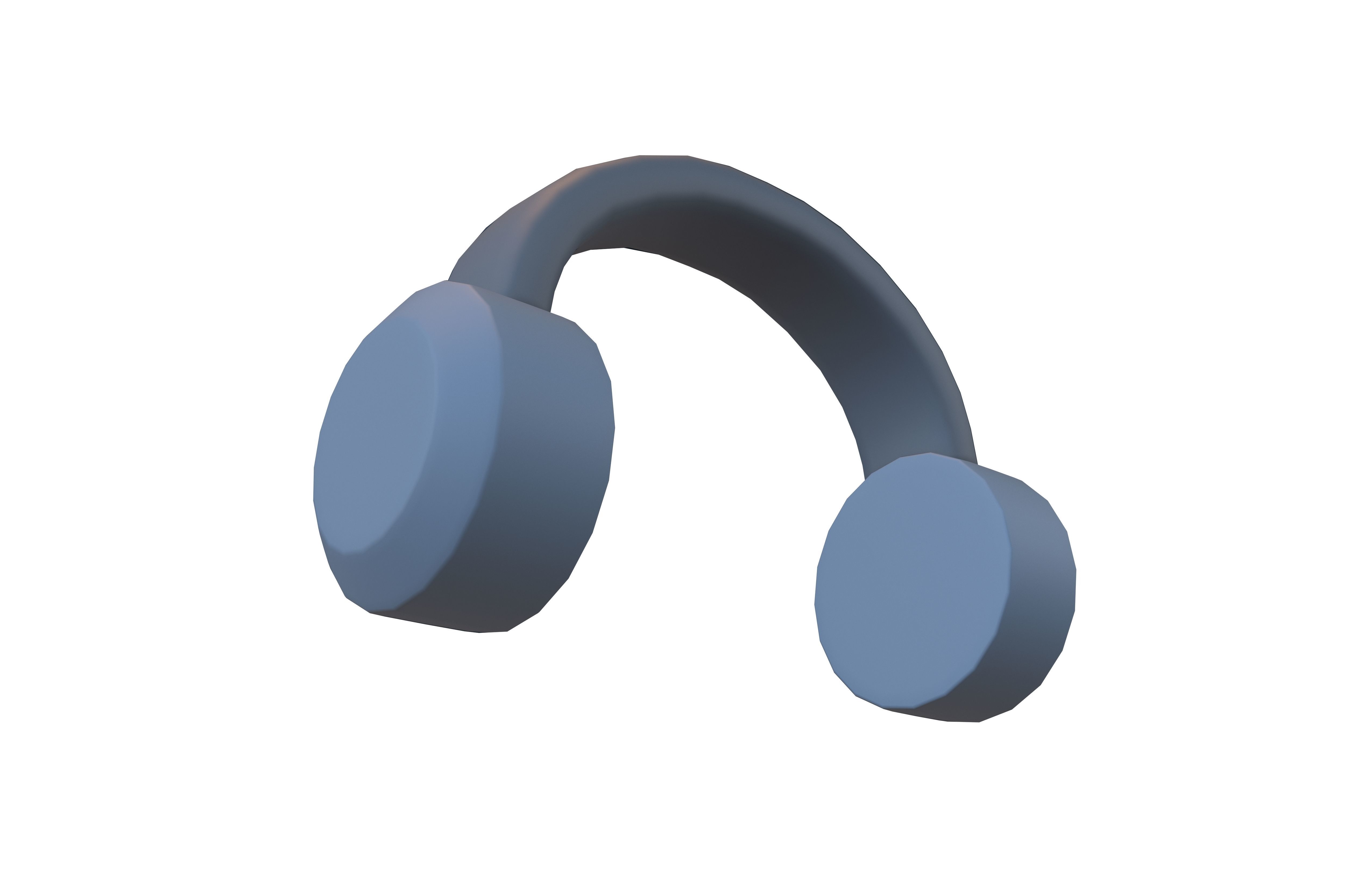 Headphone Icon V2 001 Low-poly 3D model_3