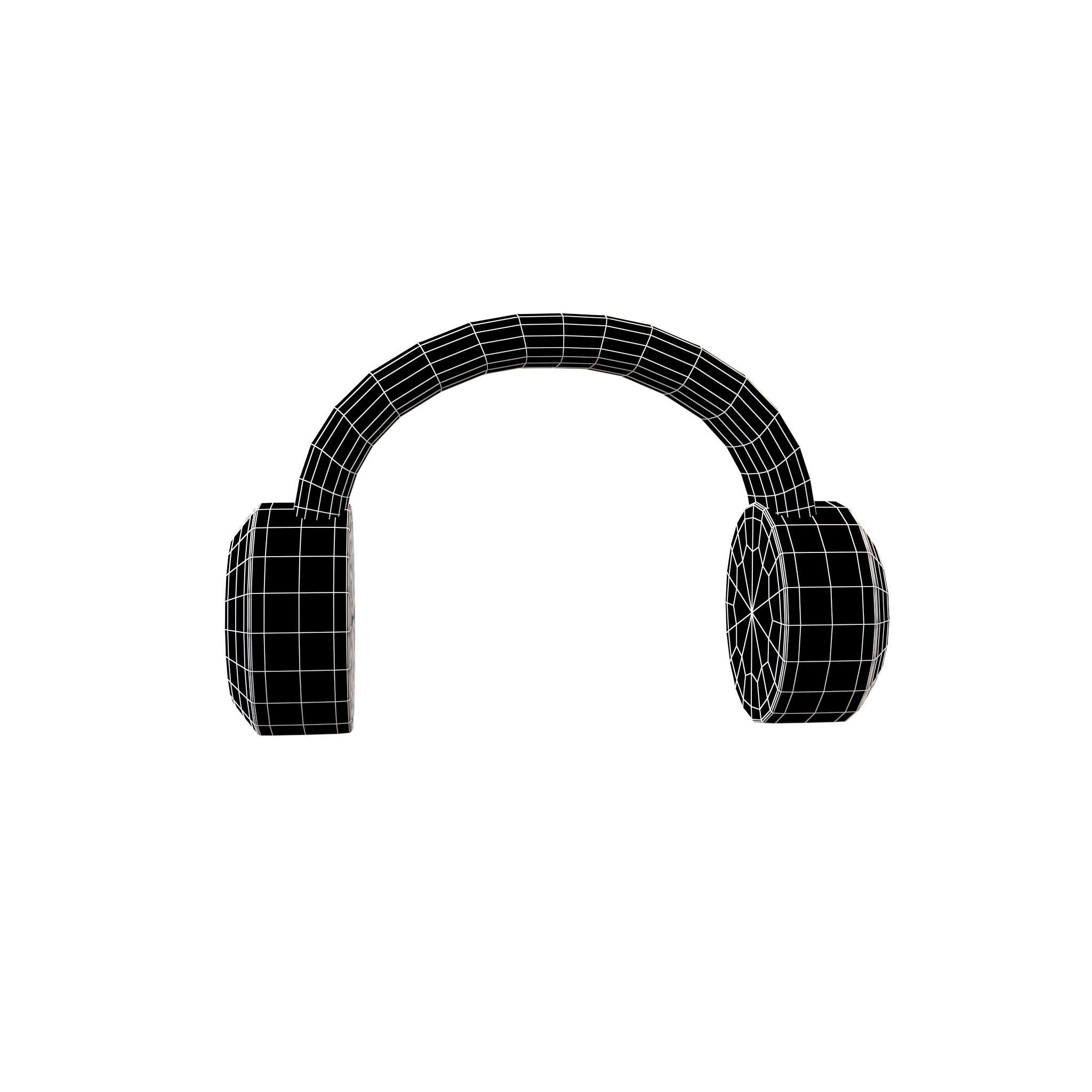 Headphone Icon V2 001 Low-poly 3D model_6