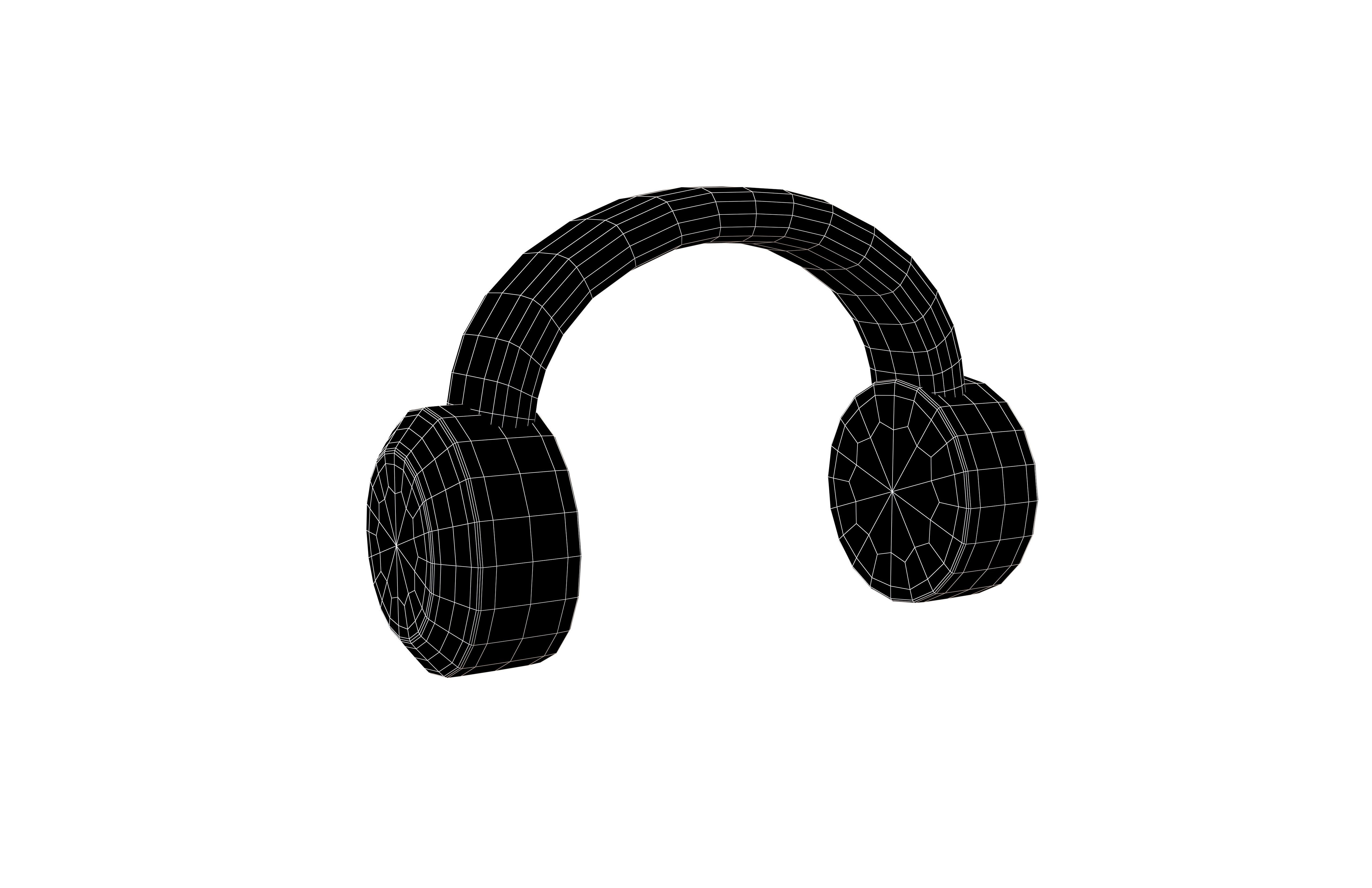 Headphone Icon V2 001 Low-poly 3D model_4