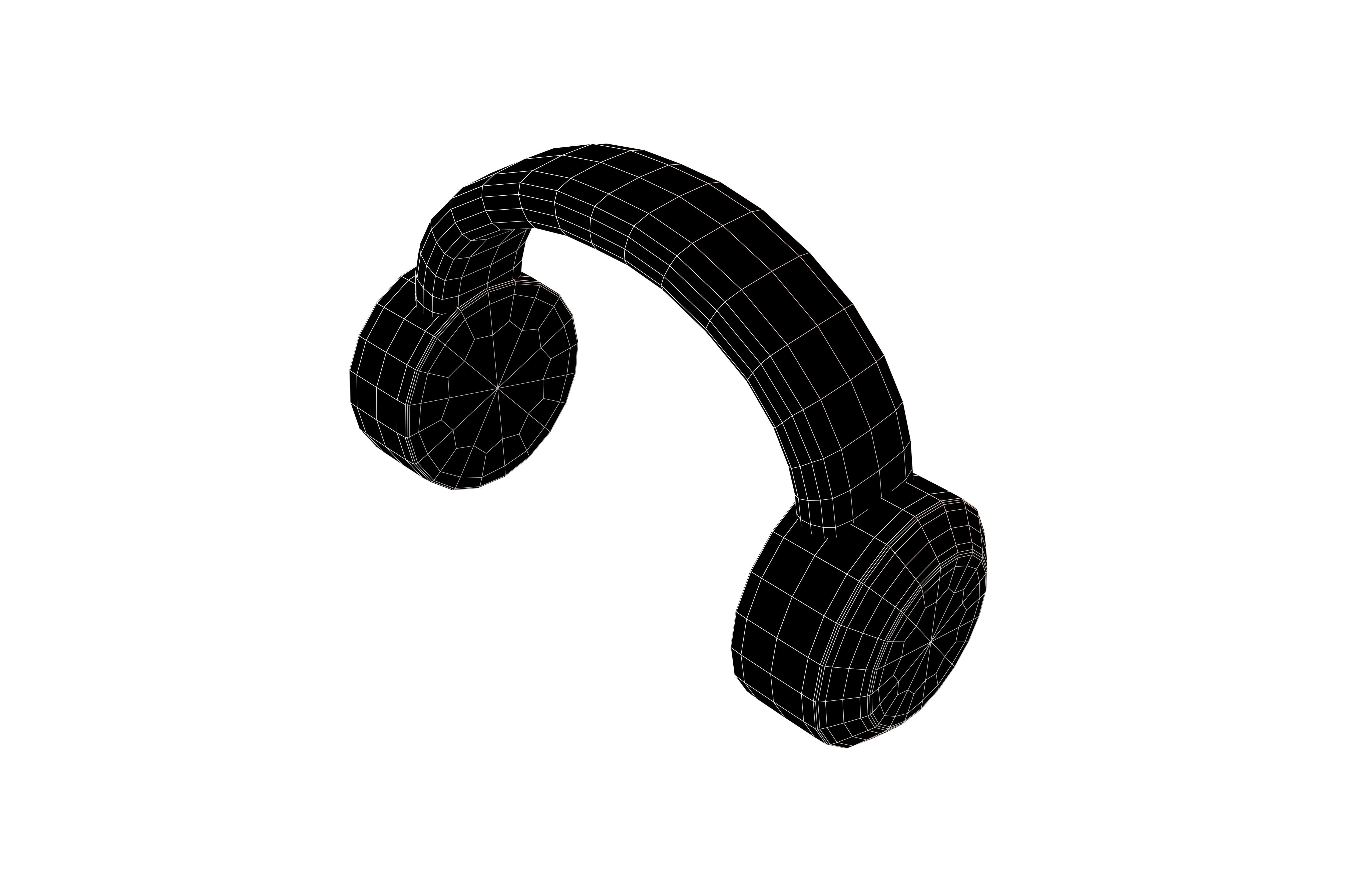 Headphone Icon V2 001 Low-poly 3D model_5
