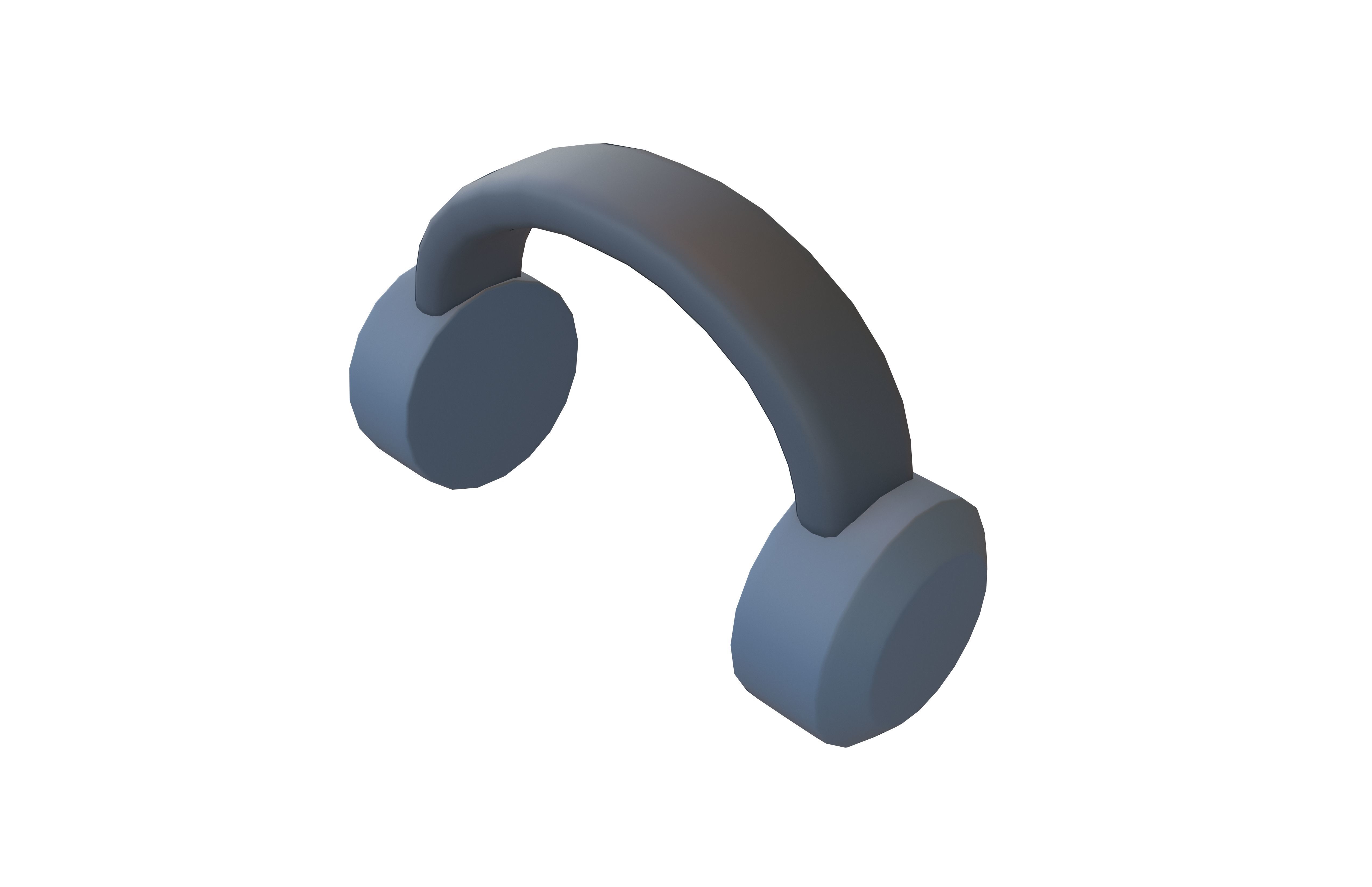 Headphone Icon V2 001 Low-poly 3D model_2
