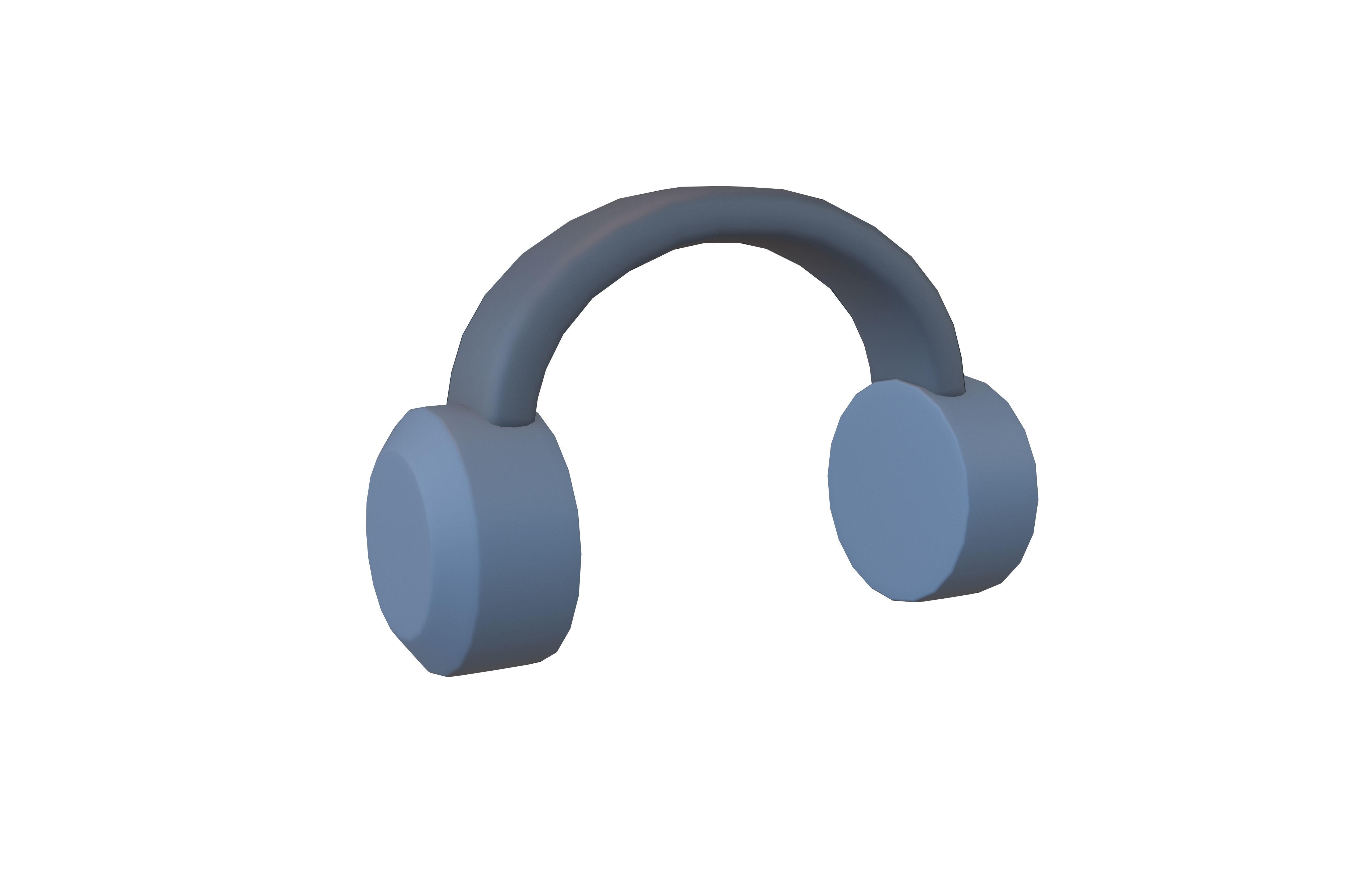 Headphone Icon V2 001 Low-poly 3D model_1