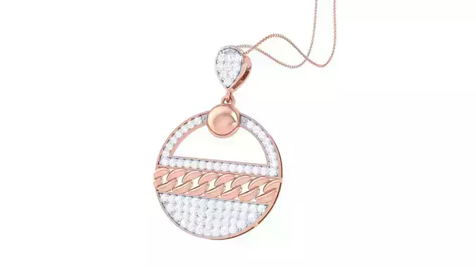 Cuban Chain Cocktail Diamond Pendant 3dm stl obj gltf glb 3mf 