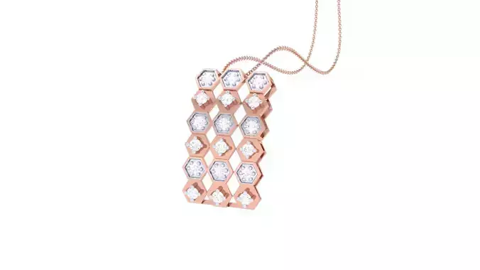 Honeycomb Cocktail Diamond Pendant 3dm stl obj gltf glb 3mf