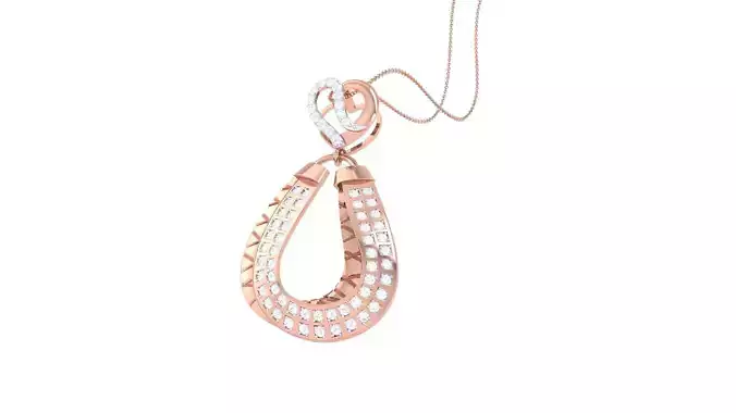 Cocktail Diamond Pendant 3dm stl obj gltf glb 3mf renders detail