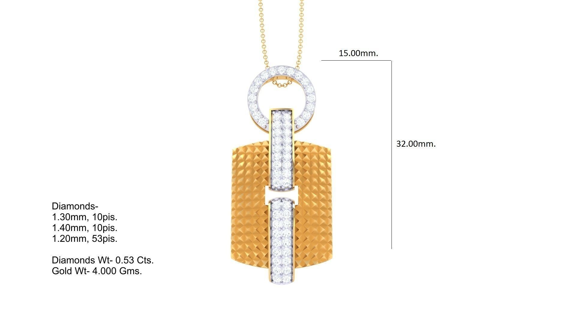 Cocktail Diamond Pendant 3dm stl obj gltf glb 3mf renders detail 3D print model_4