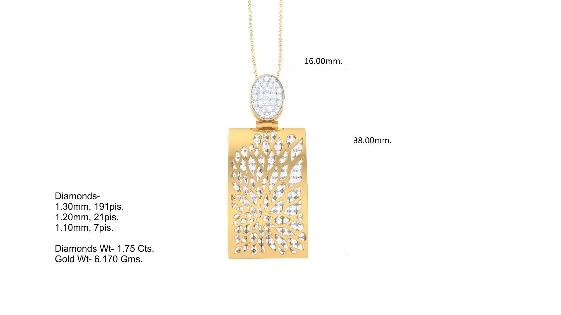 Wave Mesh Cocktail Diamond Pendant 3dm stl obj gltf glb 3mf  3D print model_5