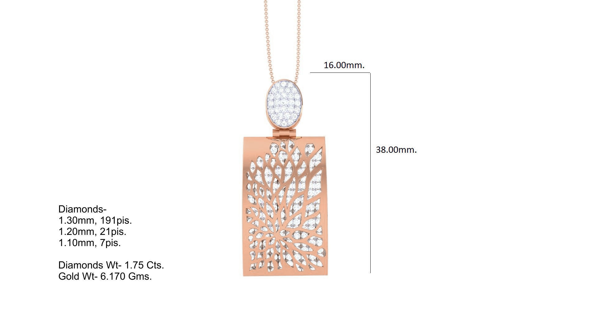 Wave Mesh Cocktail Diamond Pendant 3dm stl obj gltf glb 3mf  3D print model_7