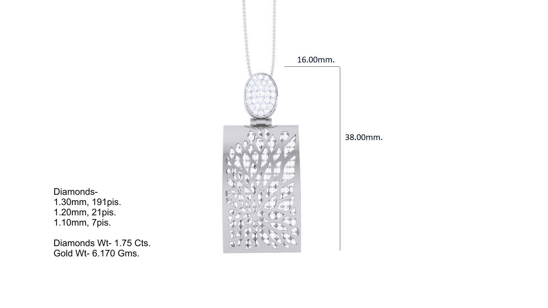 Wave Mesh Cocktail Diamond Pendant 3dm stl obj gltf glb 3mf  3D print model_6