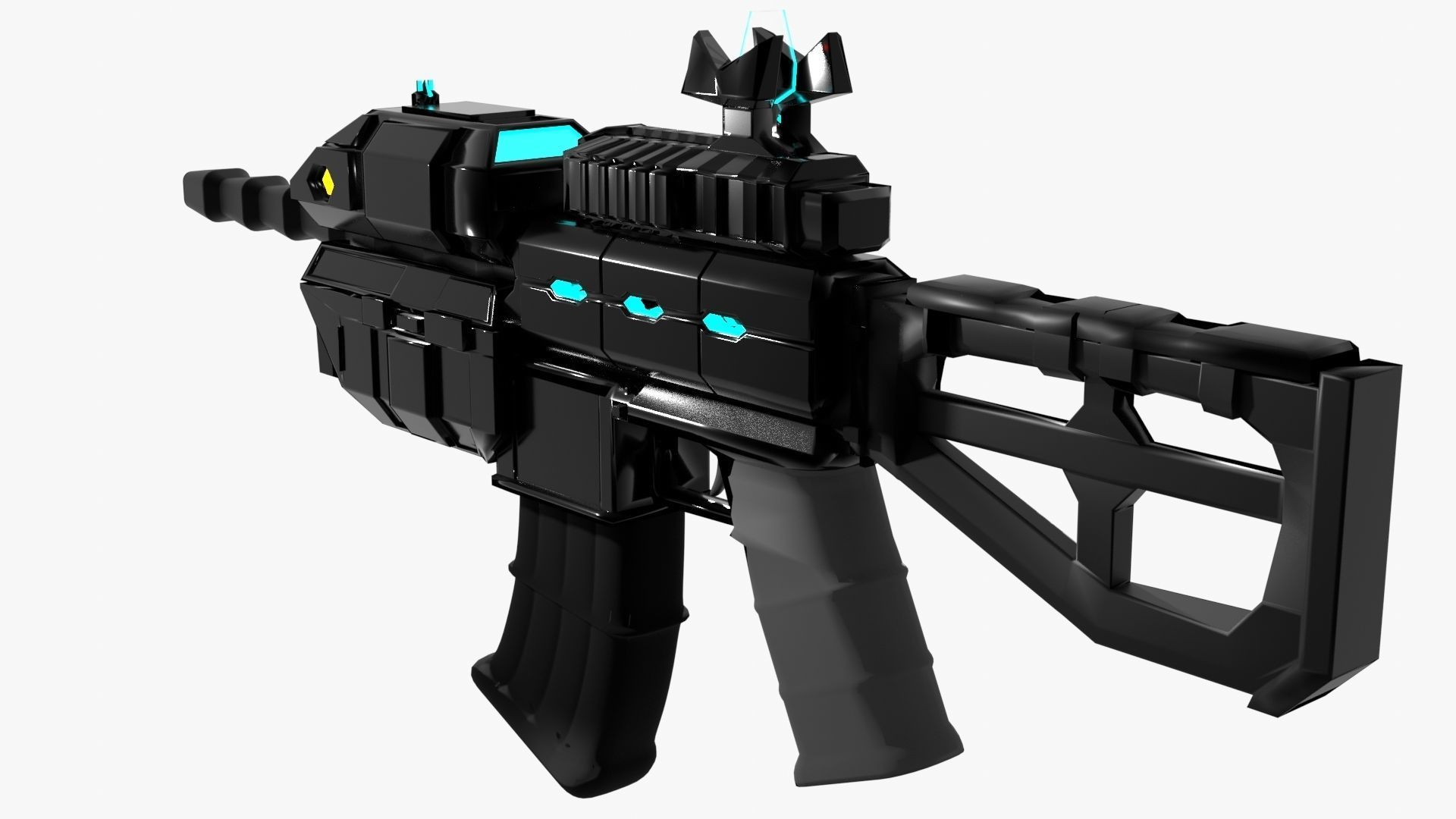 SciFi Rifle with Grenade Launcher 3D model_3