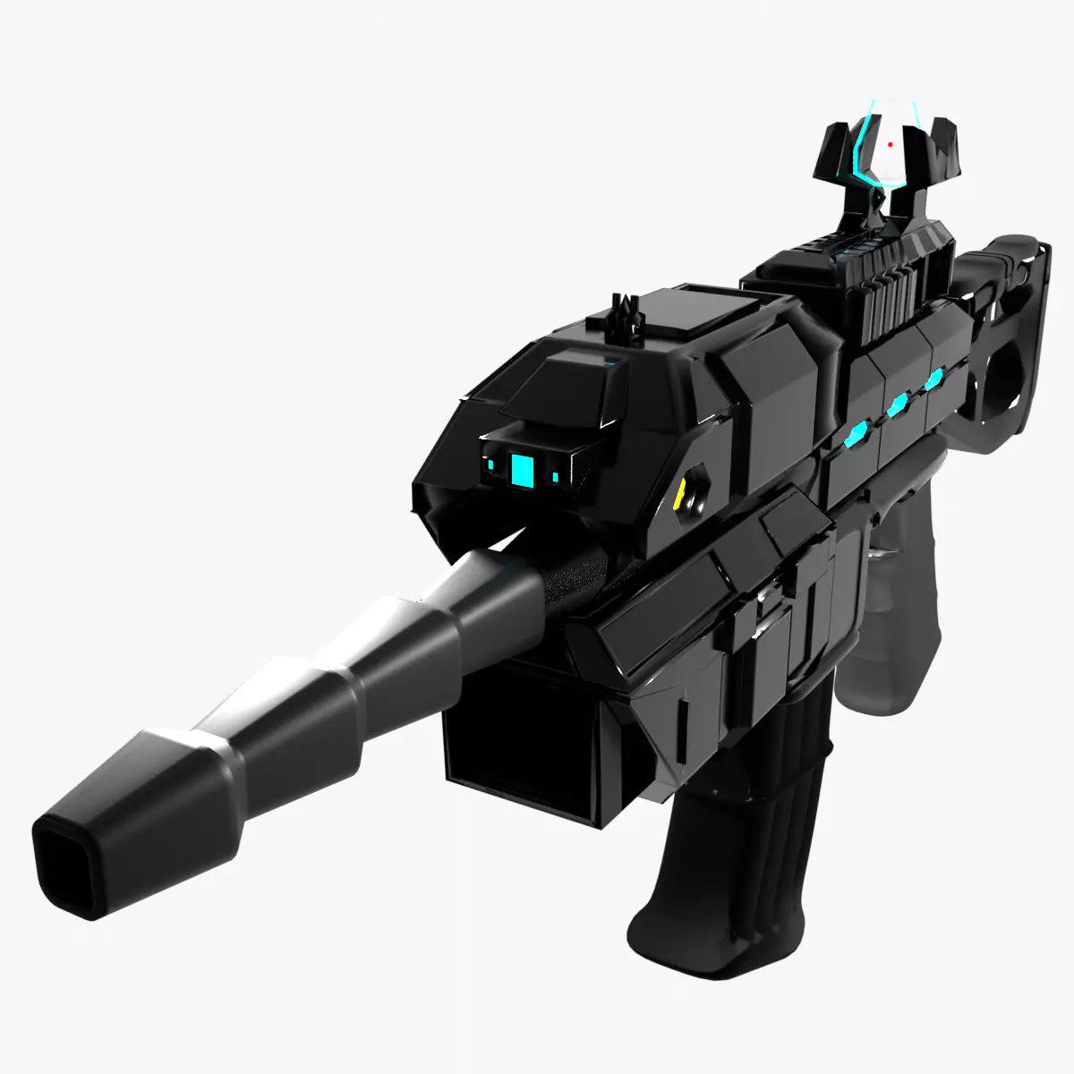 SciFi Rifle with Grenade Launcher 3D model_0