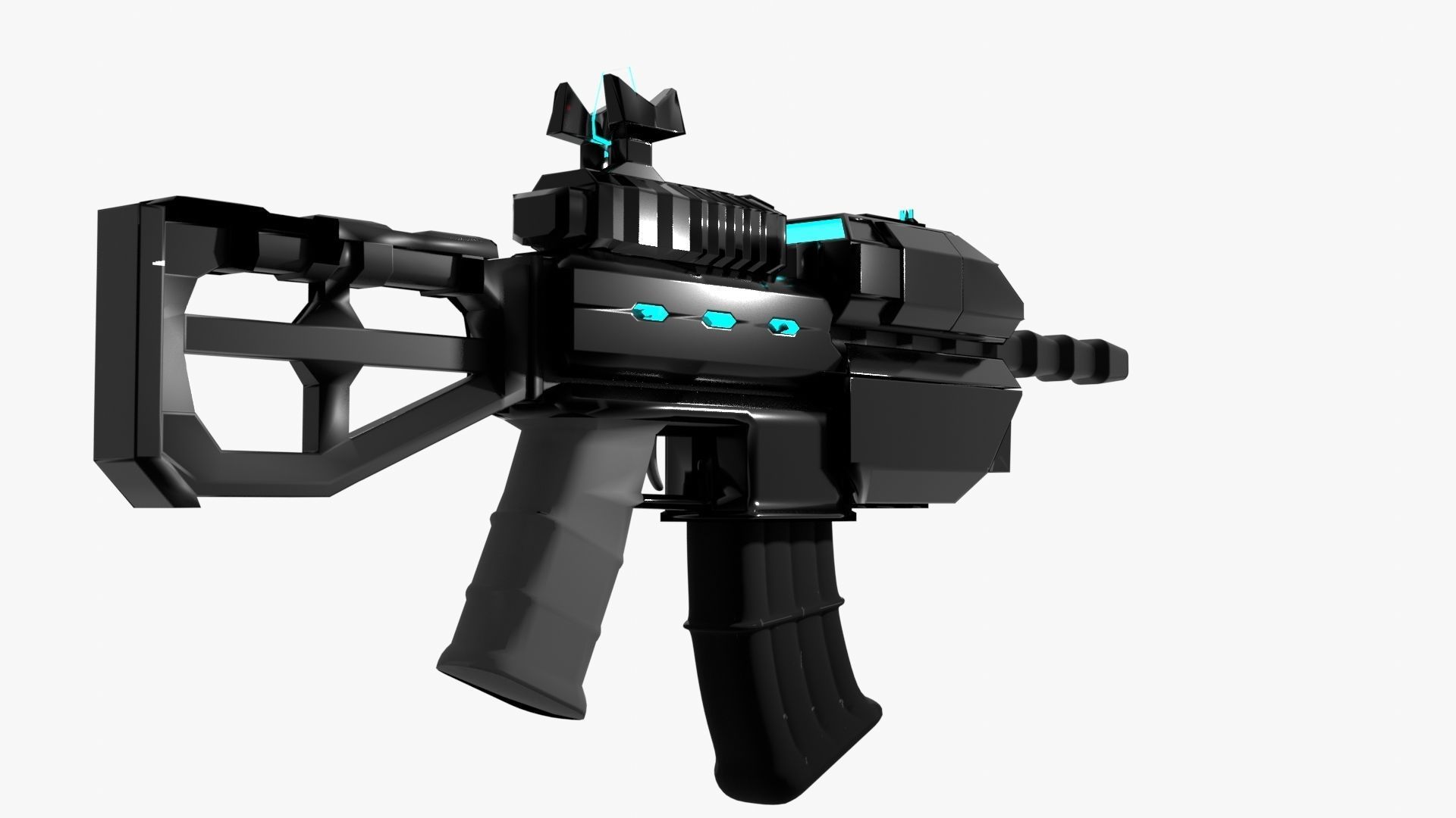 SciFi Rifle with Grenade Launcher 3D model_6
