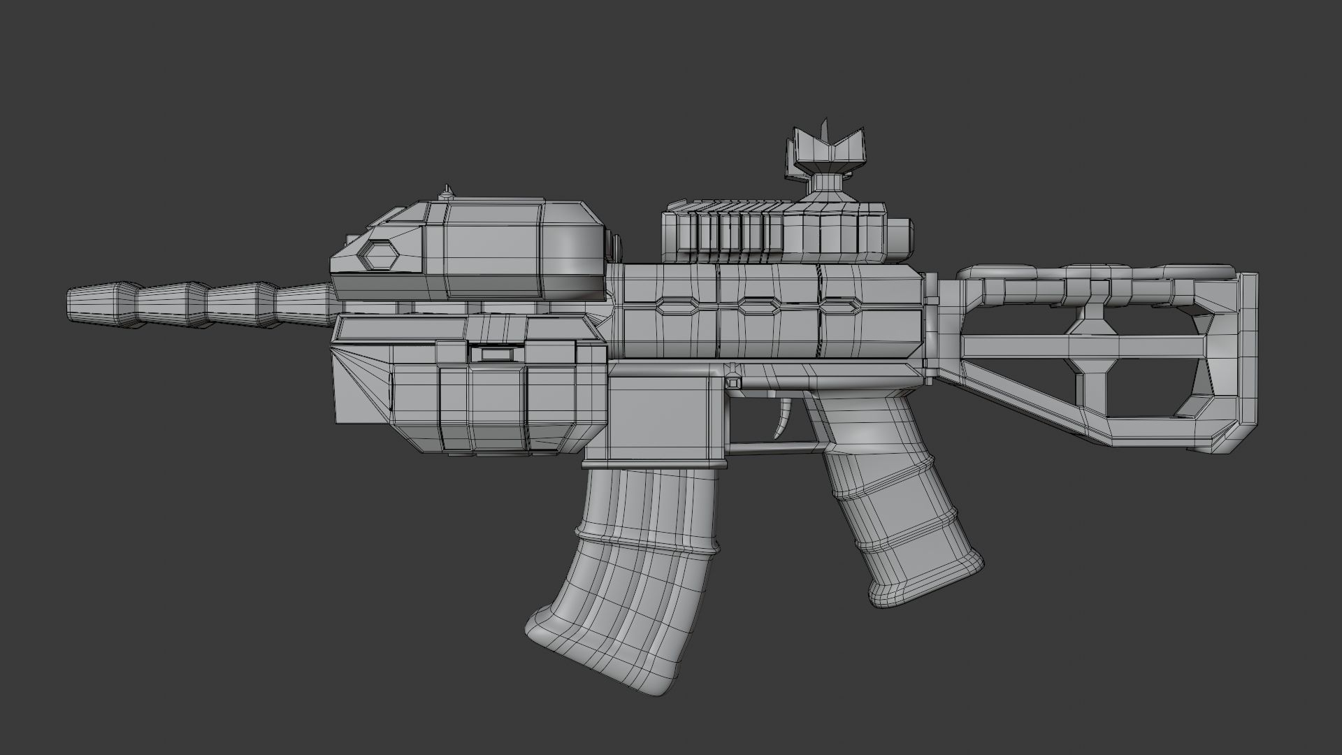 SciFi Rifle with Grenade Launcher 3D model_10