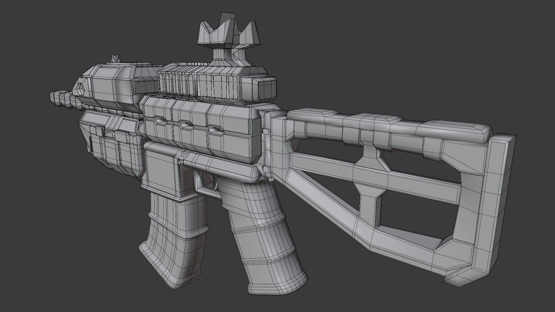 SciFi Rifle with Grenade Launcher 3D model_9