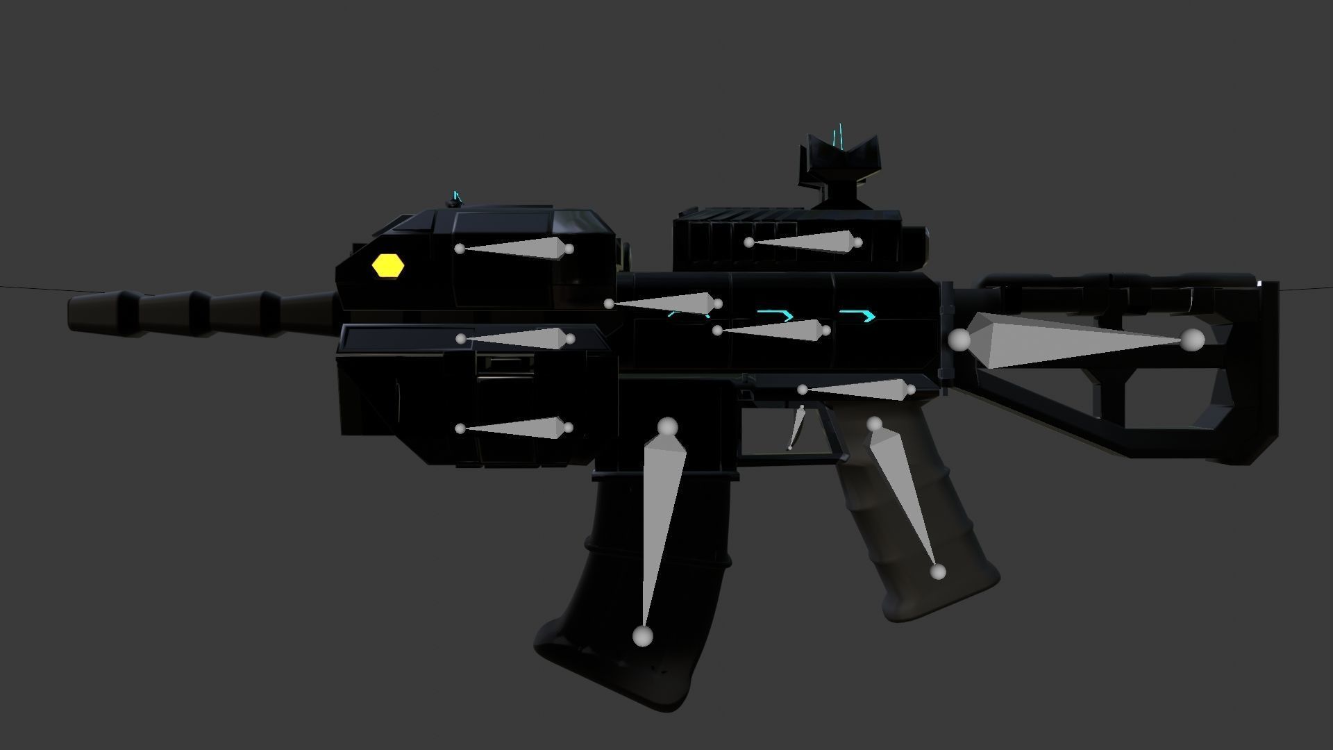 SciFi Rifle with Grenade Launcher 3D model_7