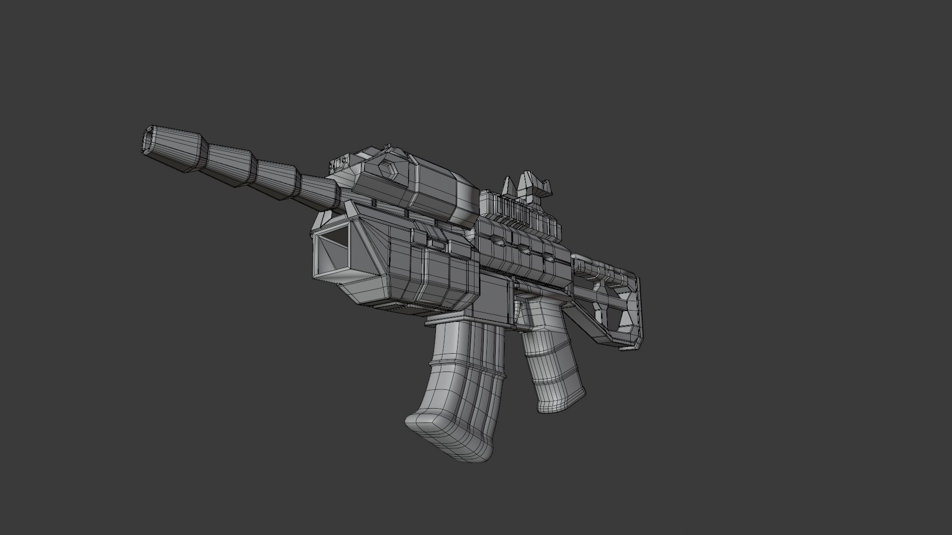 SciFi Rifle with Grenade Launcher 3D model_8
