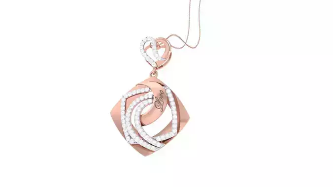 Love Cocktail Diamond Pendant 3dm stl obj gltf glb 3mf renders