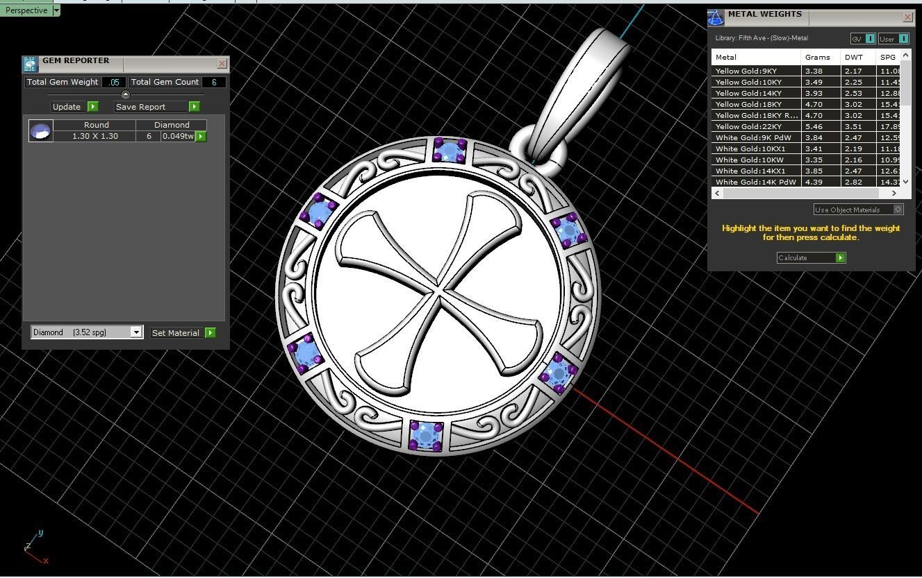Cross pendant model 351 3D print model_4