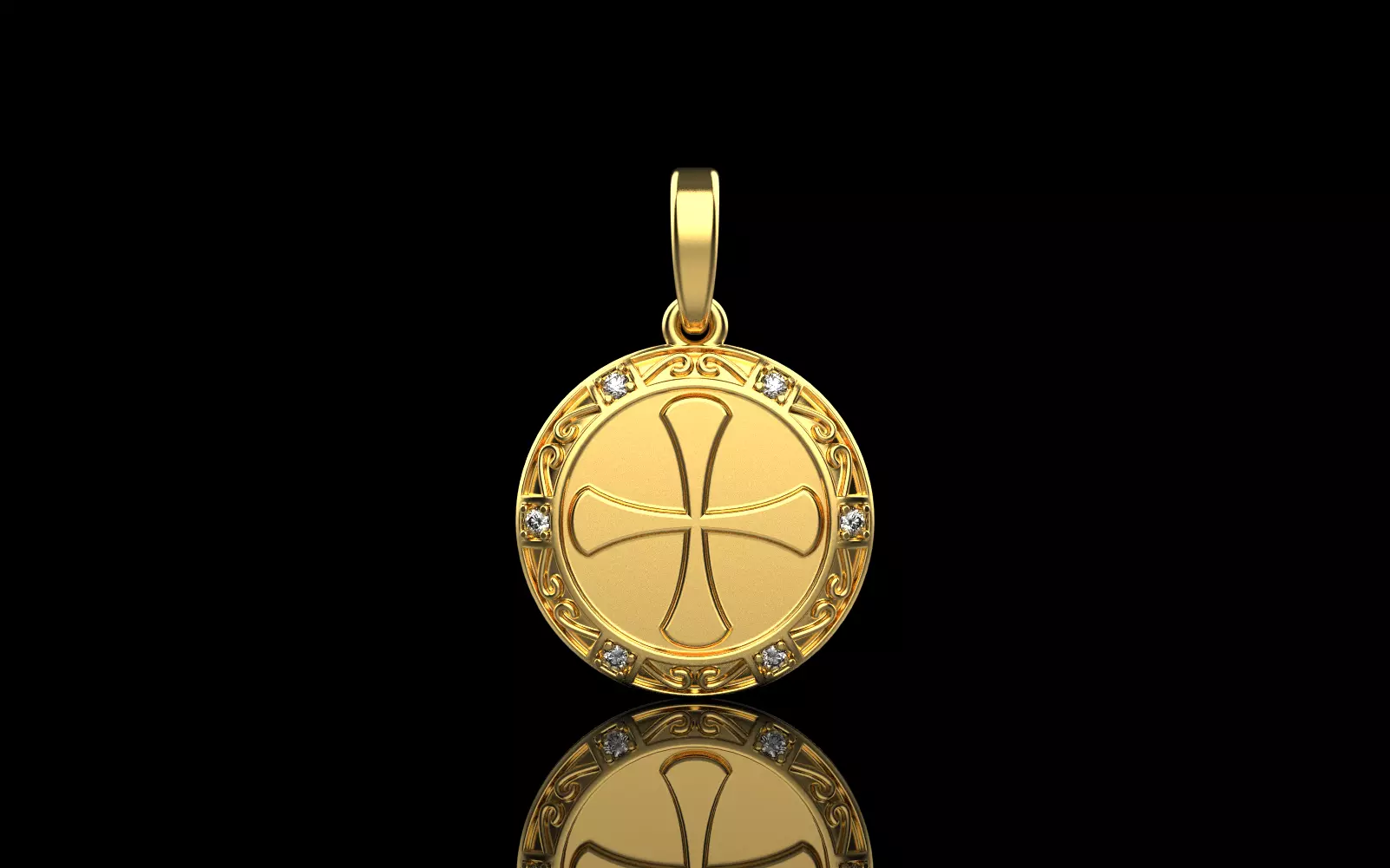 Cross pendant model 351 3D print model_0