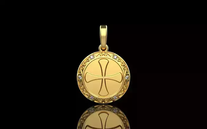 Cross pendant model 351 3D print model