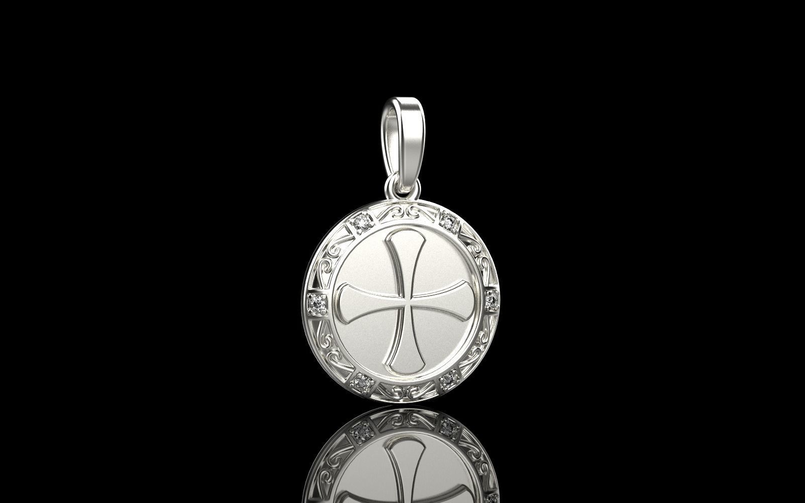 Cross pendant model 351 3D print model_28