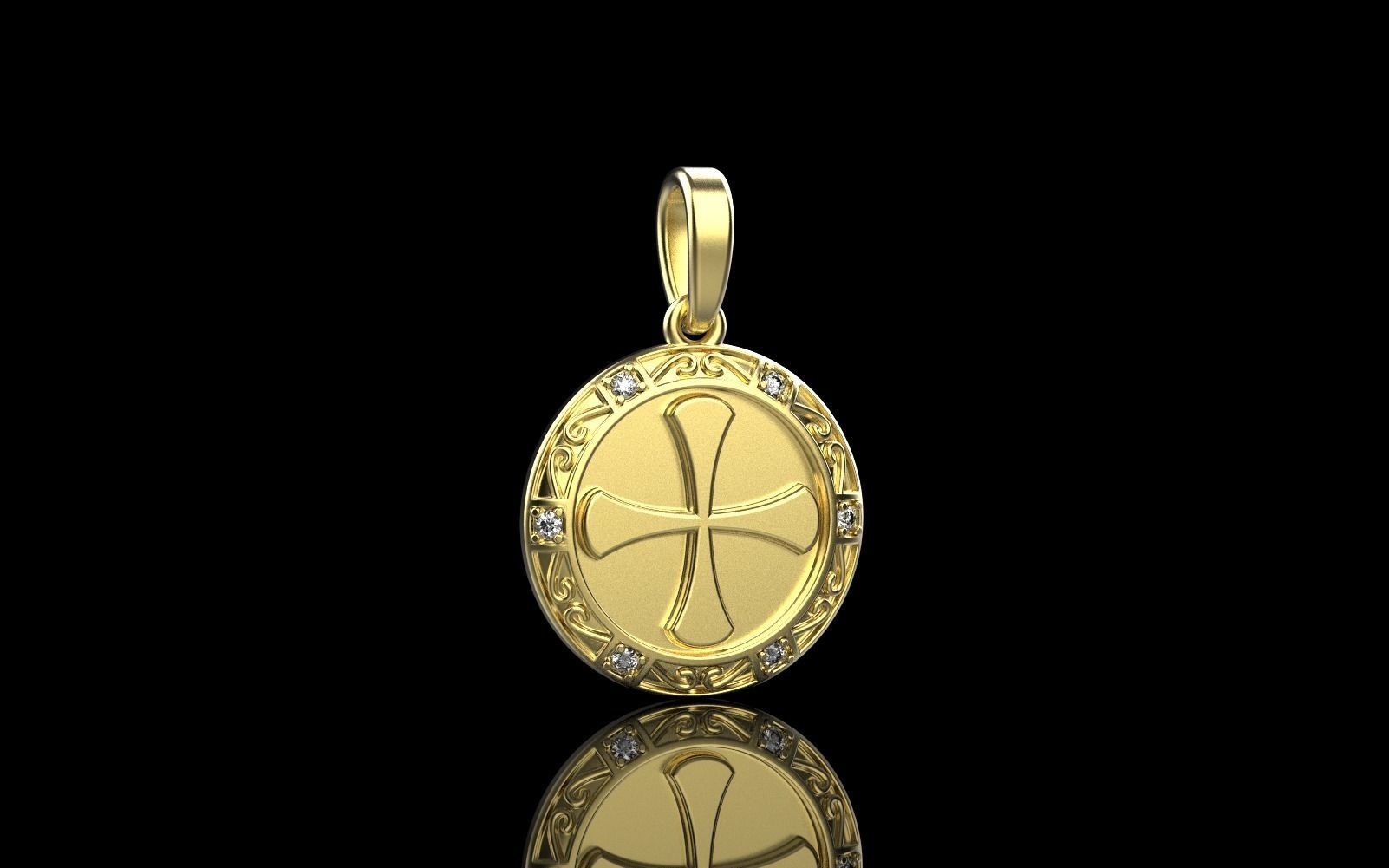 Cross pendant model 351 3D print model_24