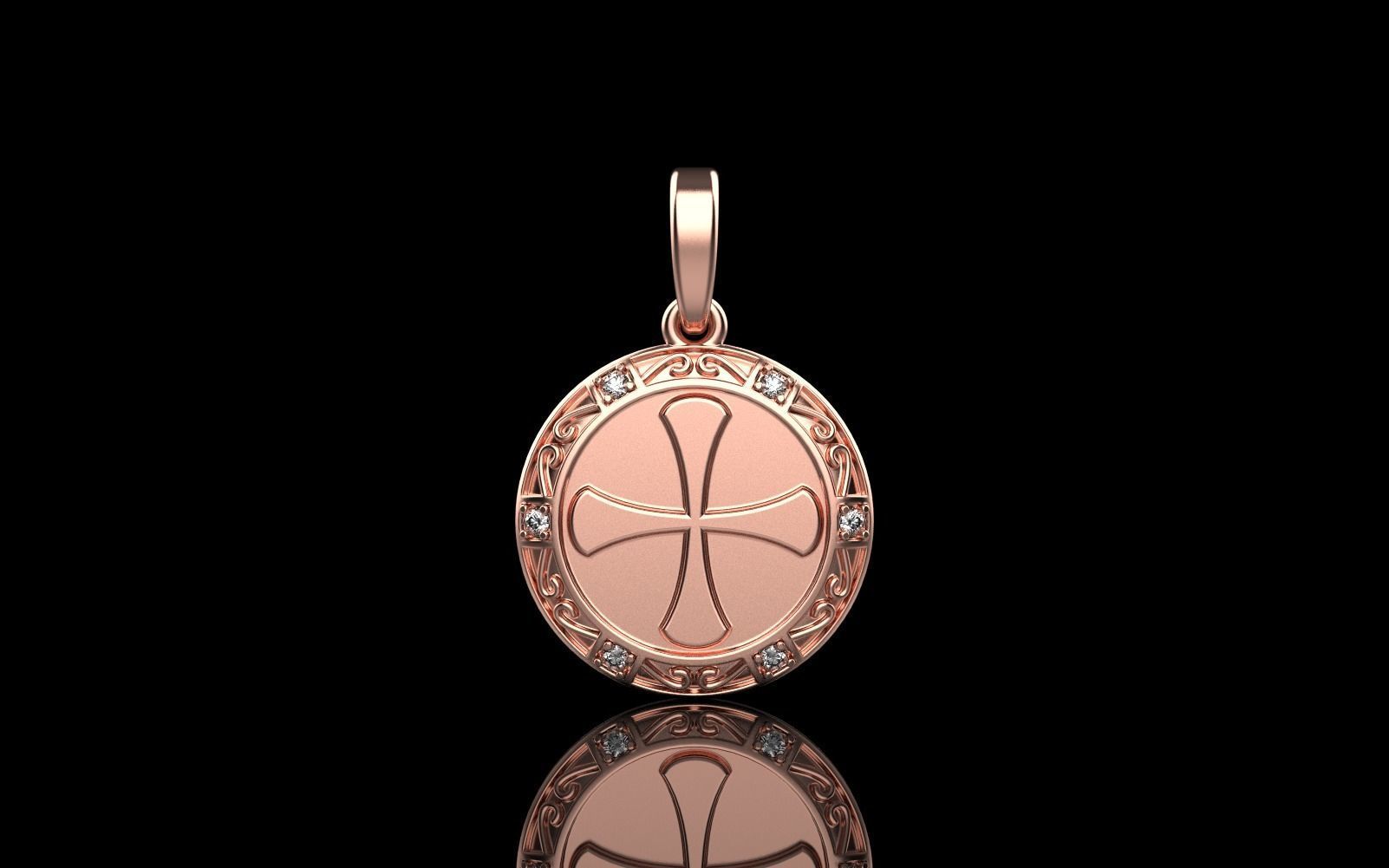 Cross pendant model 351 3D print model_13