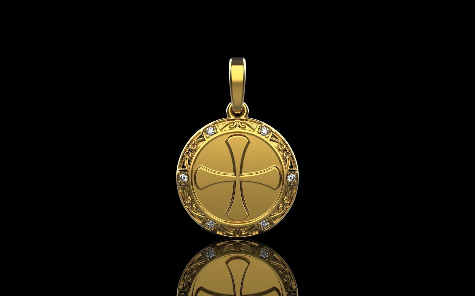 Cross pendant model 351 3D print model_16